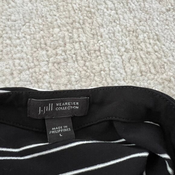 J. Jill Wearever Sleeveless Striped Maxi Dress L Black White - Picture 2 of 10